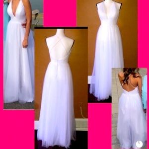 White gown, worn for pageant.